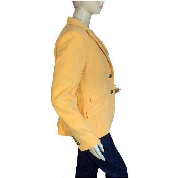 TALBOTS SQUASH YELLOW WOOL BLEND BLAZER (8) - Picture 4 of 10